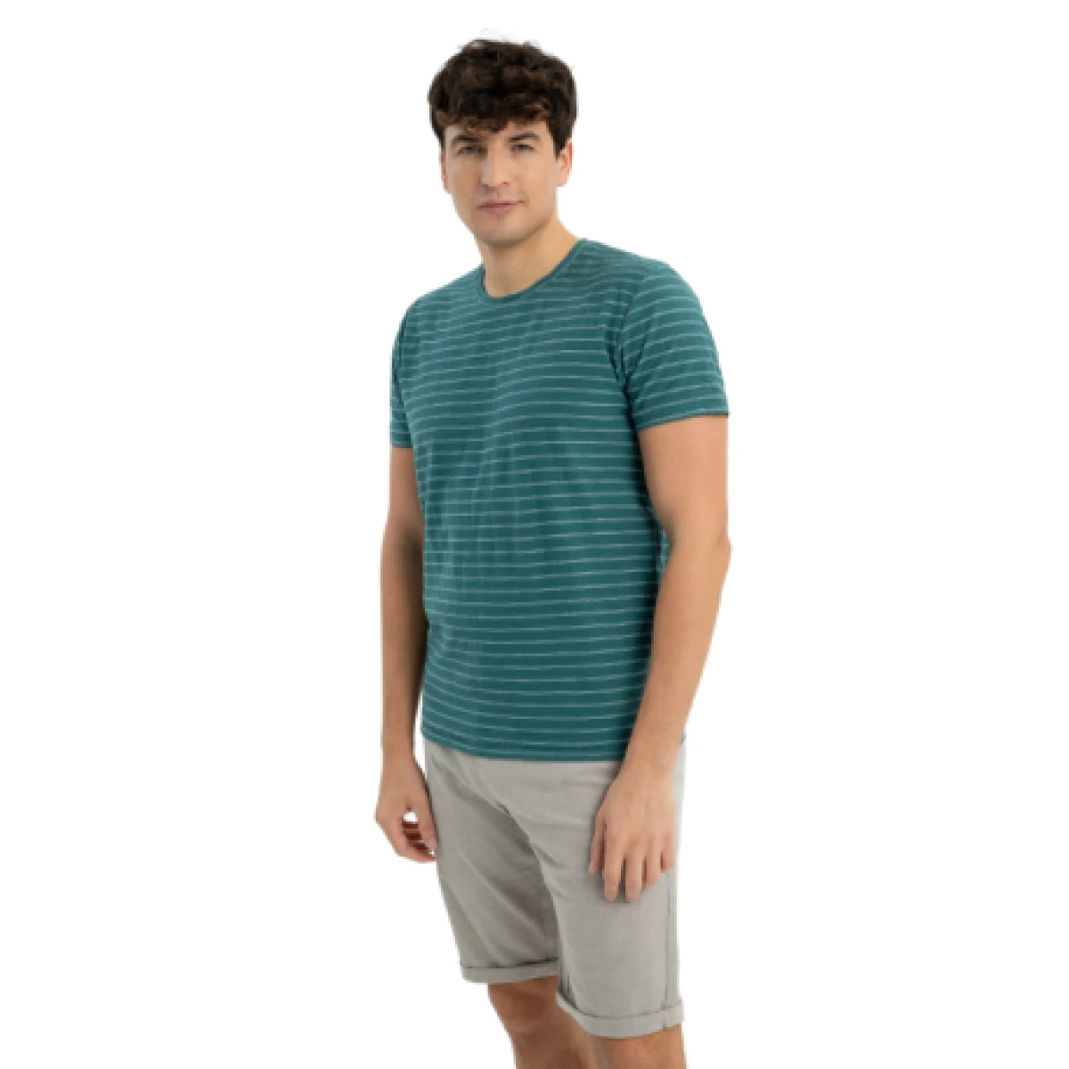 Pánské tričko s krátkým rukávem VOLCANO TM-ULF-TURQUOISE · záber 1