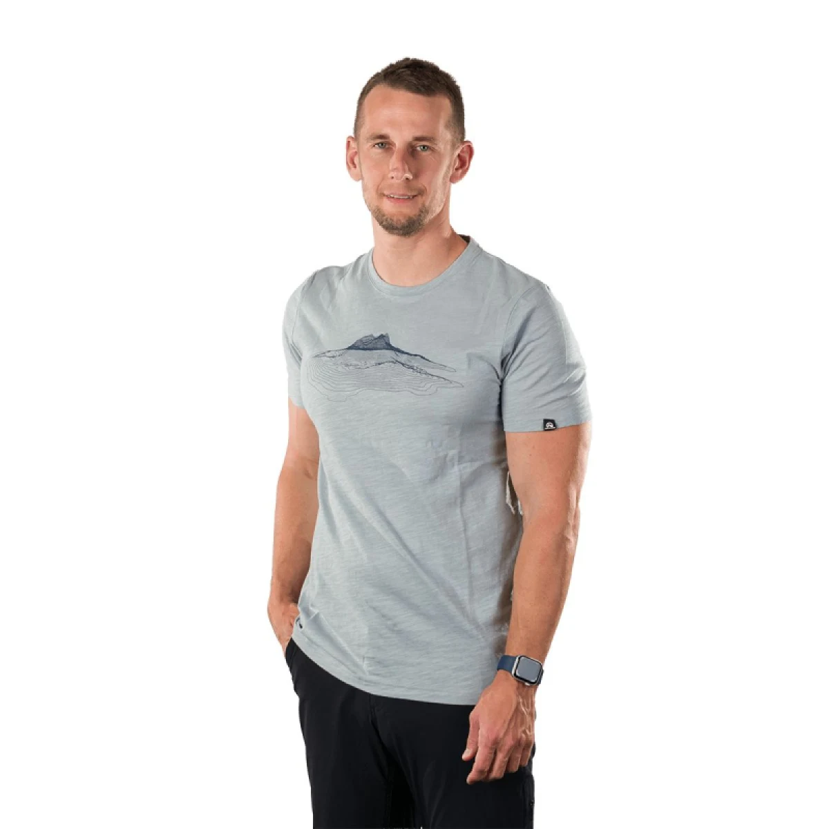 Pánske turistické tričko s krátkym rukávom NORTHFINDER JACINT-368skyblue · záber 2