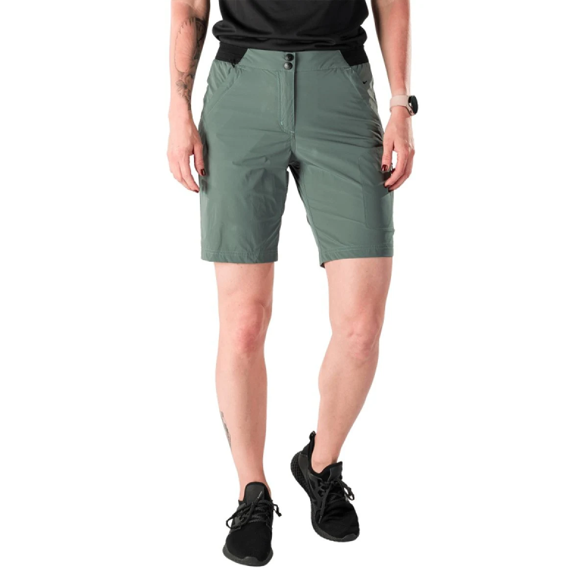 Dámske turistické kraťasy NORTHFINDER HALME-263greengrey · záber 2