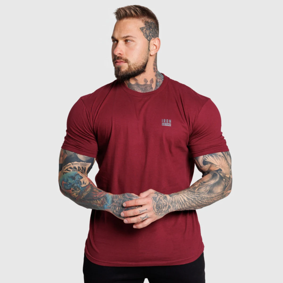 Pánske tričko Iron Aesthetics Blackout, bordové · záber 4