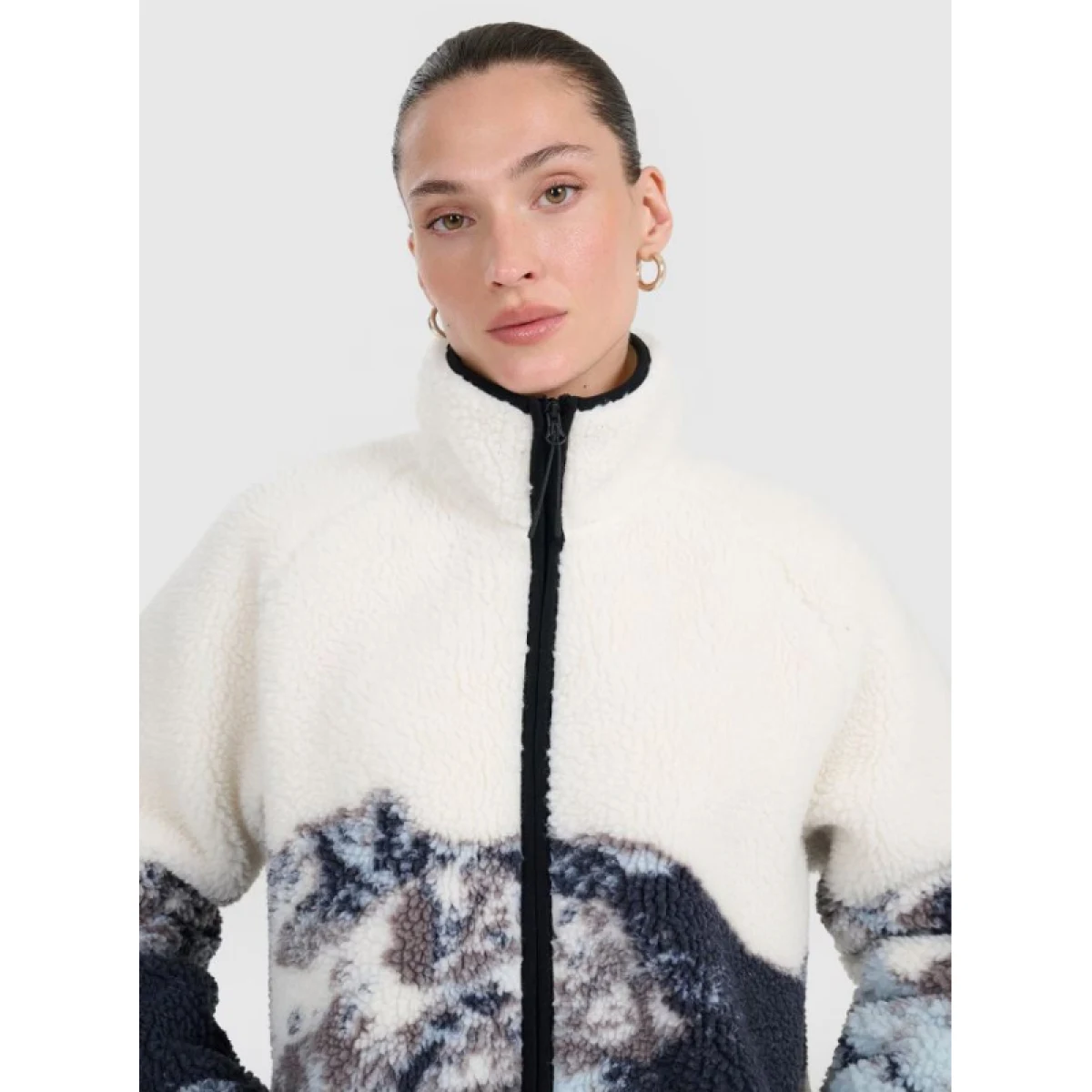 Dámská fleecová mikina se zipem 4F FLEECE U351-WAW25TFLEU351-90A-MULTICOLOUR ALLOVER · záber 2
