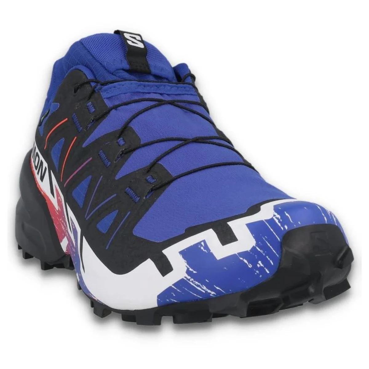 Pánska bežecká trailová obuv SALOMON Speedcross 6 GTX Equipe M surf web fiery red white · záber 2