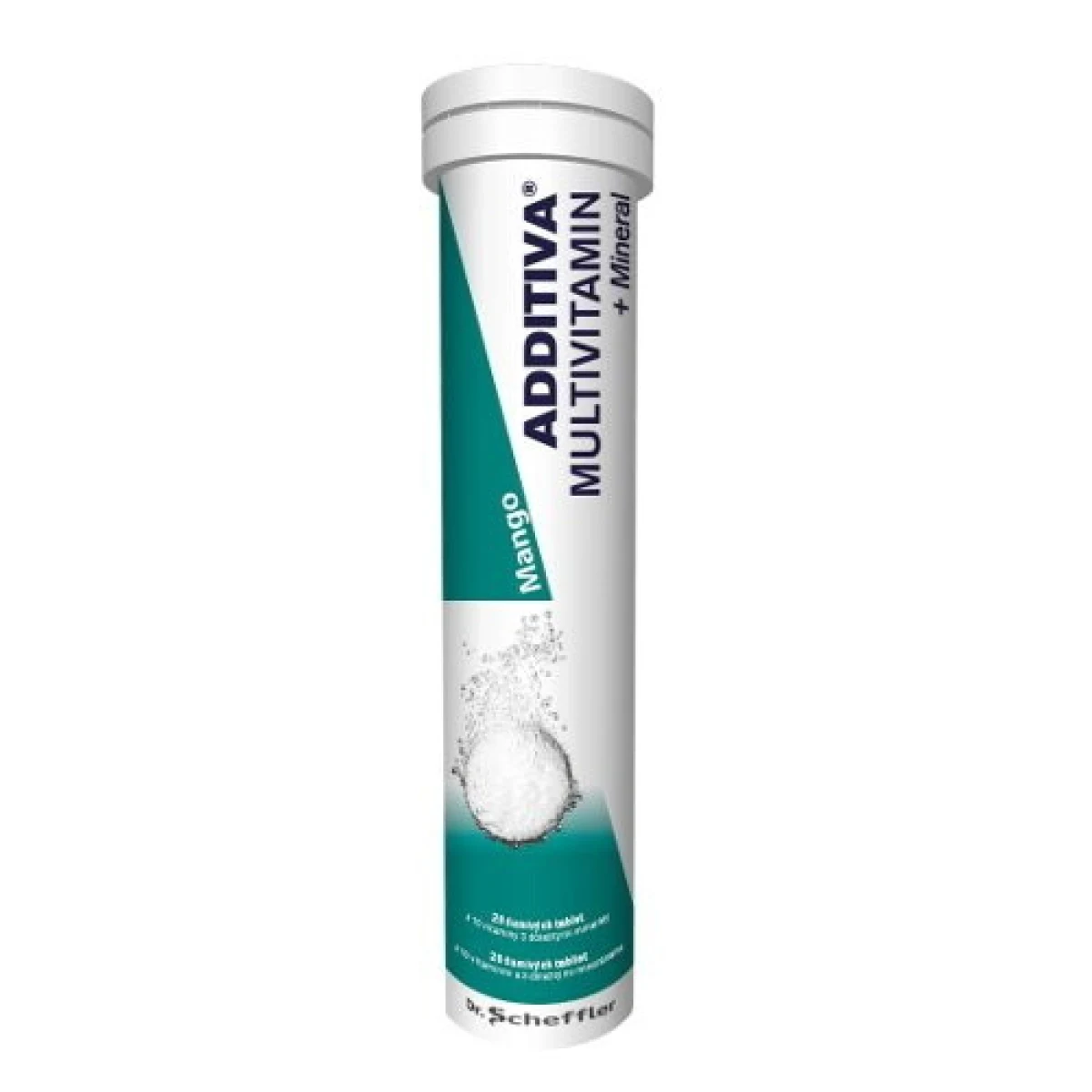 ADDITIVA Multivitamín + minerál, mango 20 šumivých tabliet · záber 1