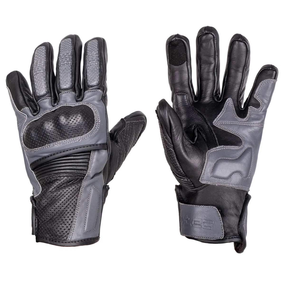 Kožené moto rukavice W-TEC Boldron Farba čierno-šedá, · záber 2
