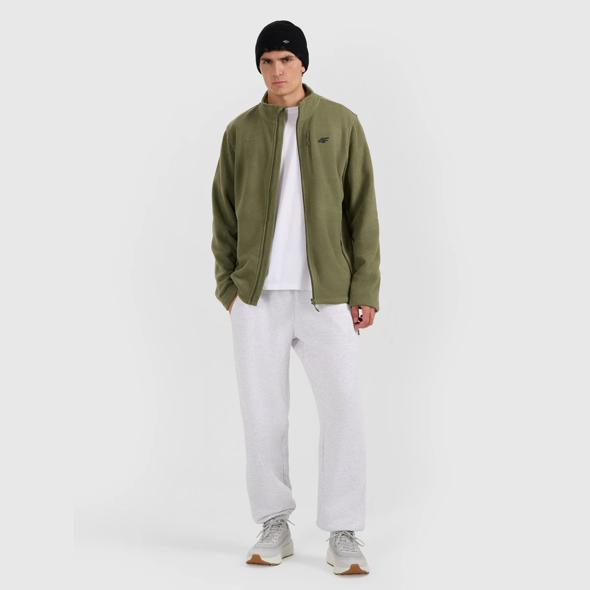 Pánský polar regular se stojáčkem - khaki · záber 2