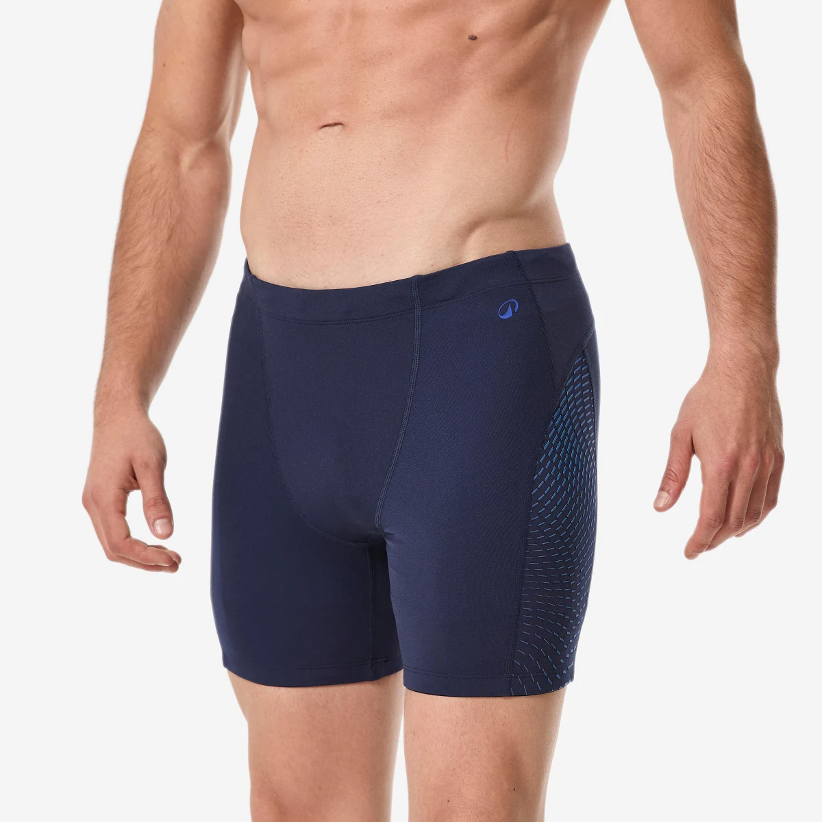 DECATHLON Pánske dlhé boxerkové plavky Fiti modré L · záber 1