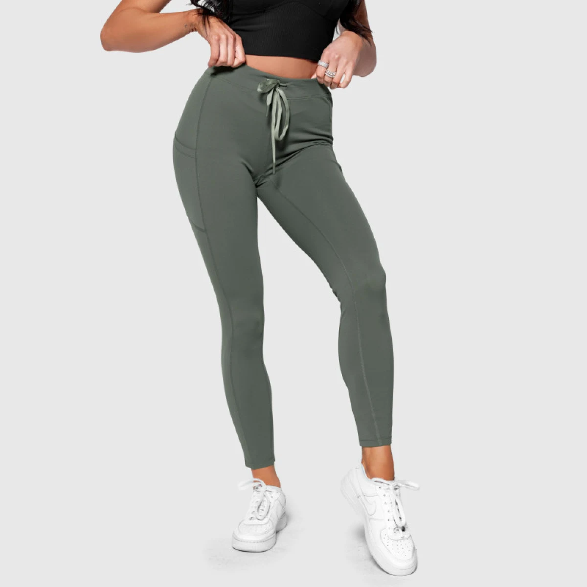 Športové legíny s vreckami Iron Aesthetics Active, zelené · záber 3