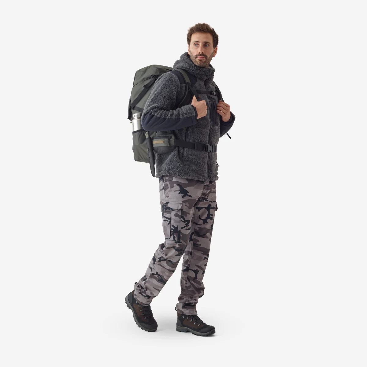 SOLOGNAC Batoh na bushcraft 50 l kaki bez · záber 2