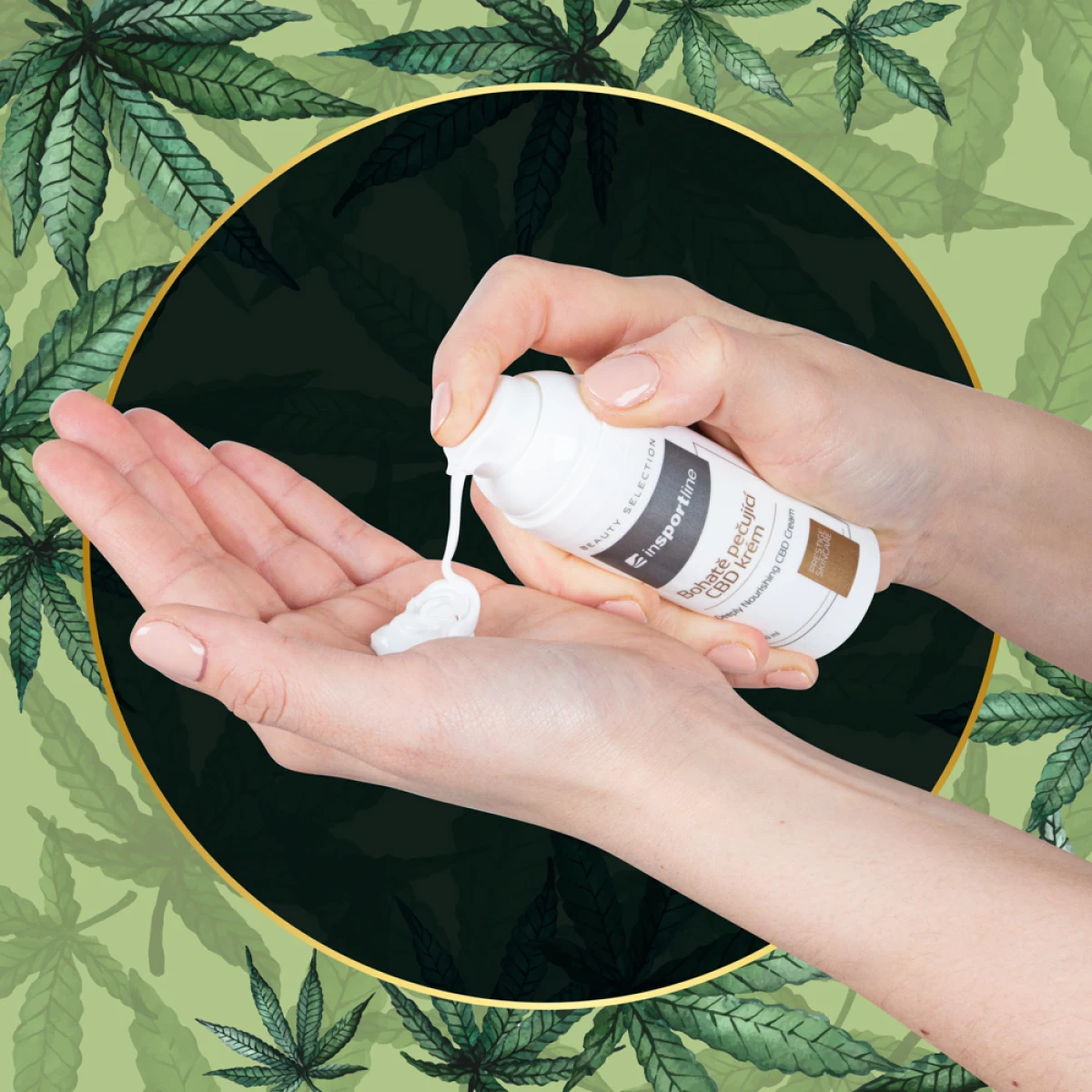 Intenzívne hydratačný CBD krém inSPORTline 50 ml · záber 4