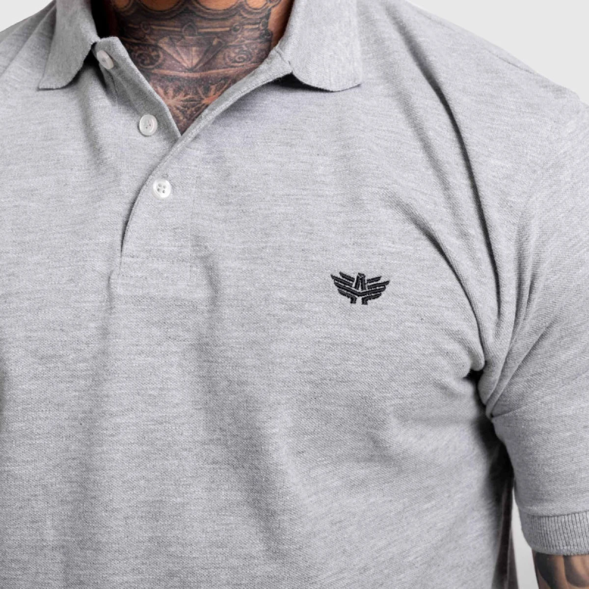 Pánske polo tričko Iron Aesthetics Pique, sivé · záber 5