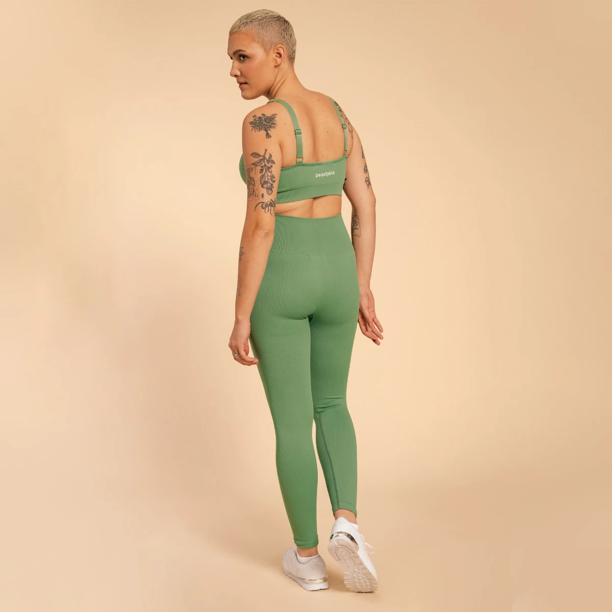 BeastPink Hyper Sports Bra Olivine - Veličina: XXL | Boja: Zelená | Težina: 0,16 g · záber 5