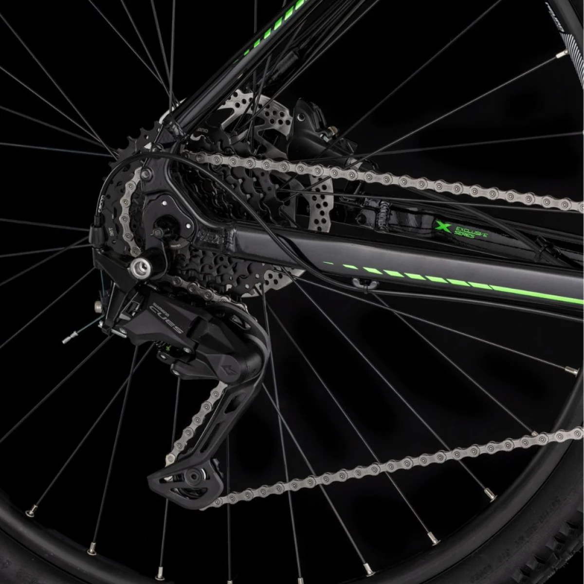 4EVER FRONTBEE 29'' - model 2025 pearl black/green - XL (21", 185-202 cm) - Veľkosť: 185-202, XL, 29 | Farba: čierna, zelená · záber 4