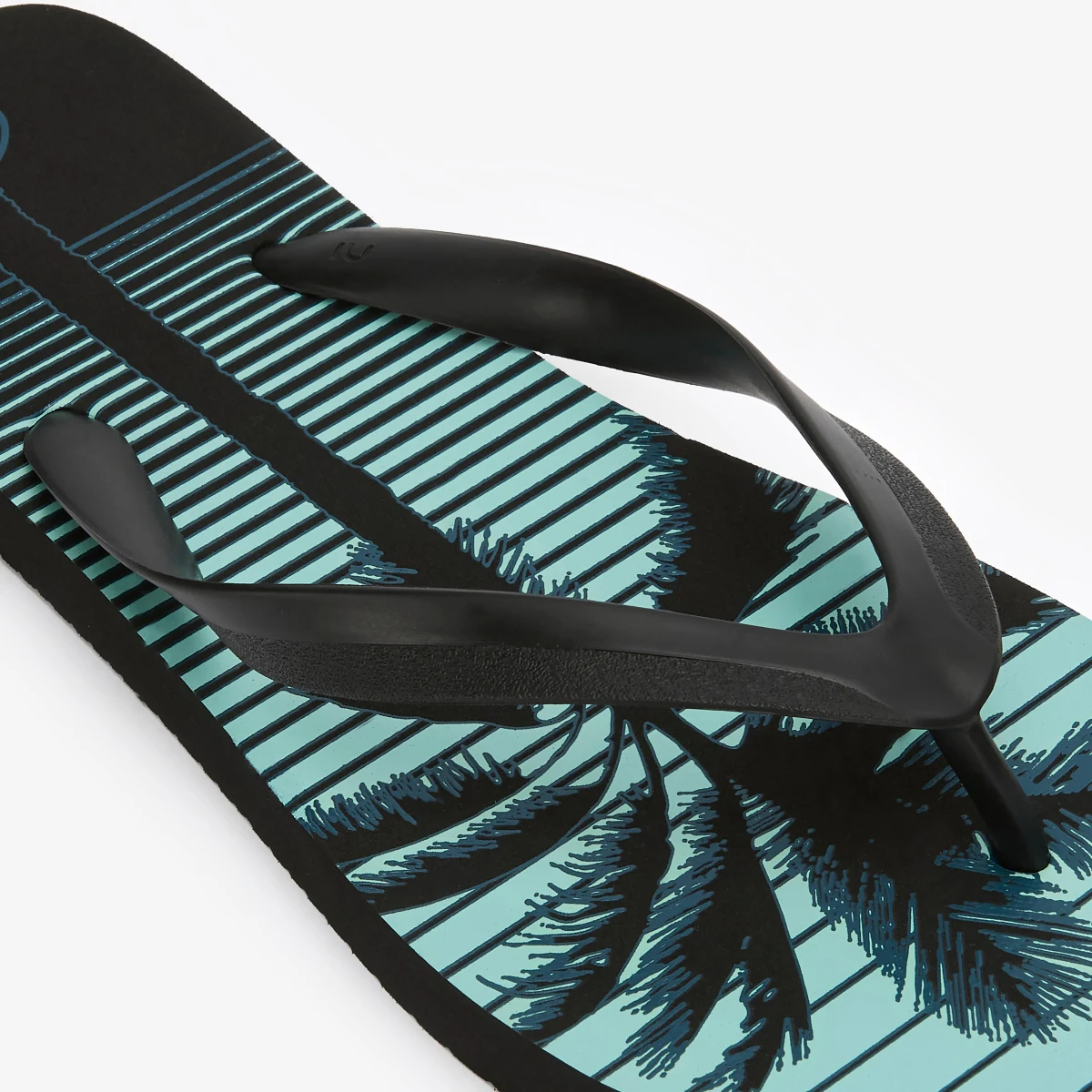 DECATHLON Pánske žabky 120 Palmline čierne 45-46 · záber 2