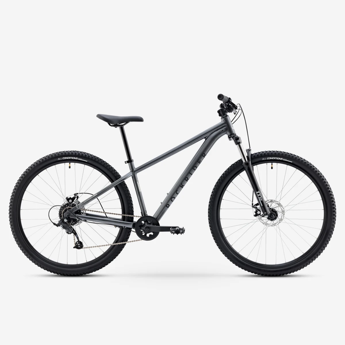 ROCKRIDER Horský bicykel EXPL 100 29" hliníkový rám sivý S (150-164 cm) · záber 1