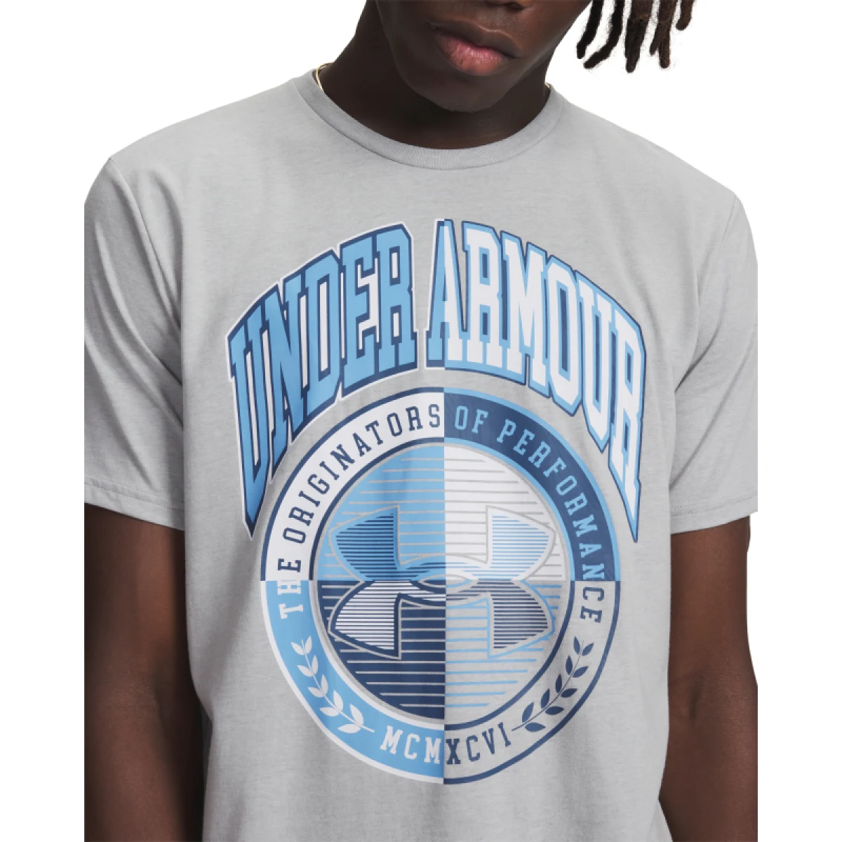 Pánske tričko s krátkym rukávom UNDER ARMOUR UA M VARSITY CREST SS-GRY · záber 2