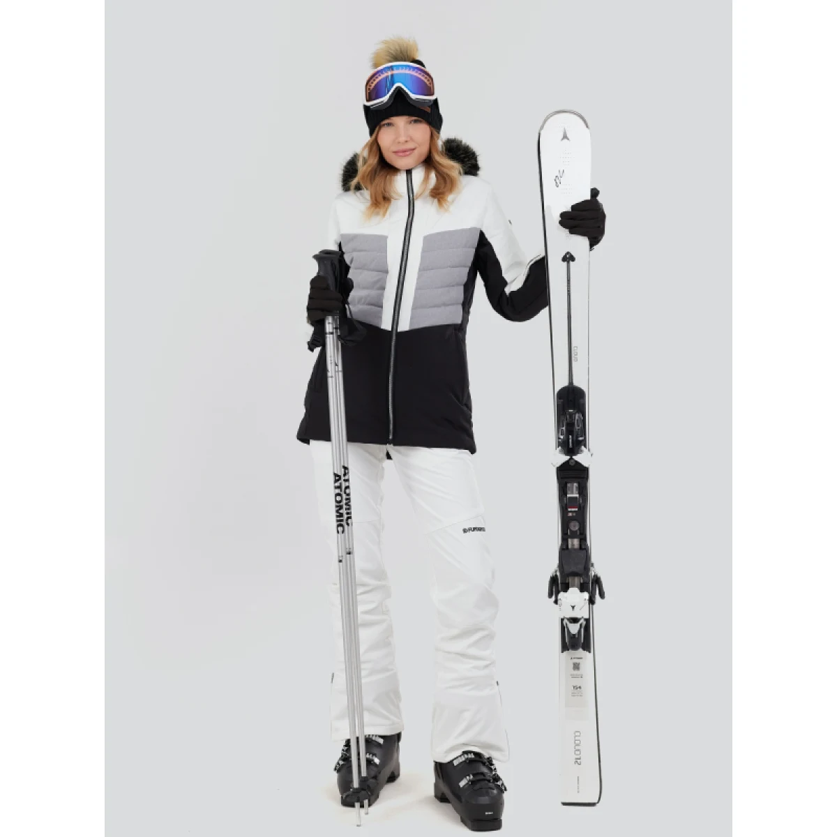 Dámská lyžařská bunda FUNDANGO Salina Padded Jacket-100-white · záber 5