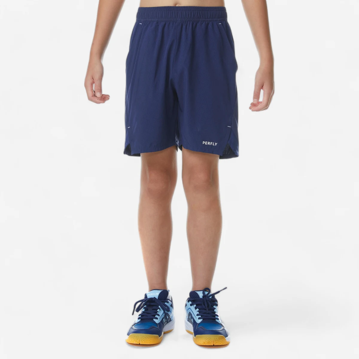 KUIKMA Detské bedmintonové šortky tmavomodré 5-6 r (113-122 cm) · záber 1