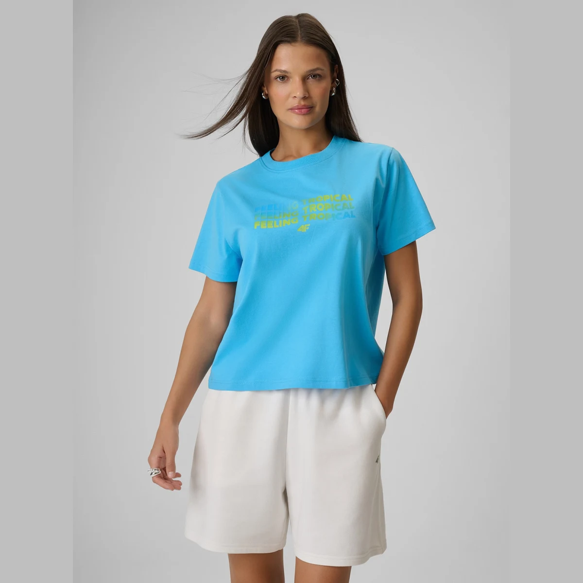 Dámské tričko s krátkým rukávem 4F TSHIRT F2720-33S-BLUE · záber 8