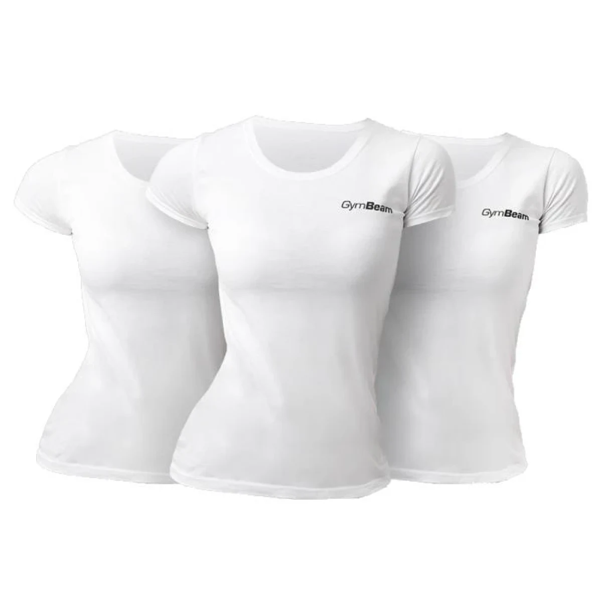 GymBeam Dámské tričko Basic 3Pack White - Velikost: 3, XS | Barva: biela | Pohlavie: Dámské | Hmotnost: 0,3 kg · záber 2