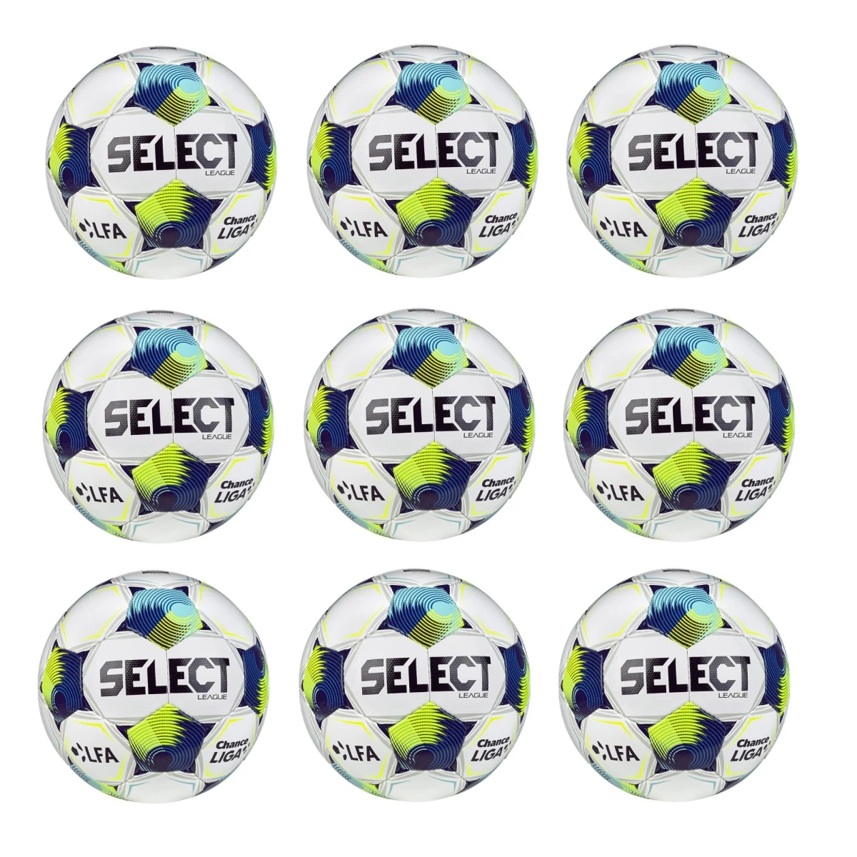 Výhodný set - 9x Futbalová lopta SELECT FB League SK Chance Liga 2025/26 5 bielo-modrá · záber 1
