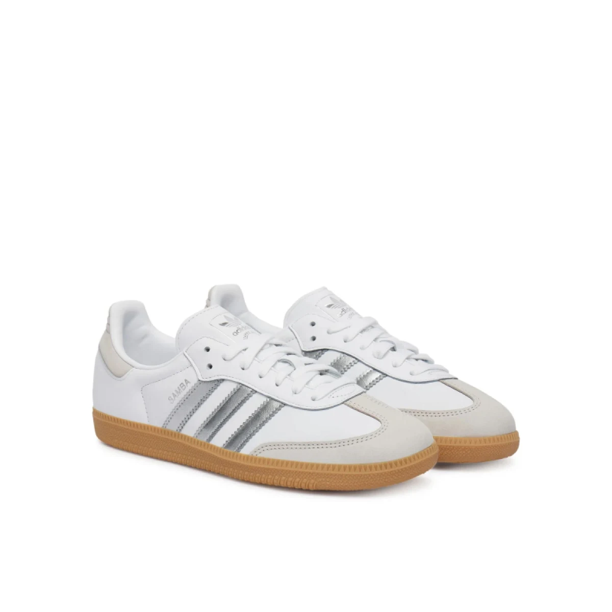 Dámska vychádzková obuv ADIDAS ORIGINALS Samba OG W cloud white silver metallic grey one · záber 2