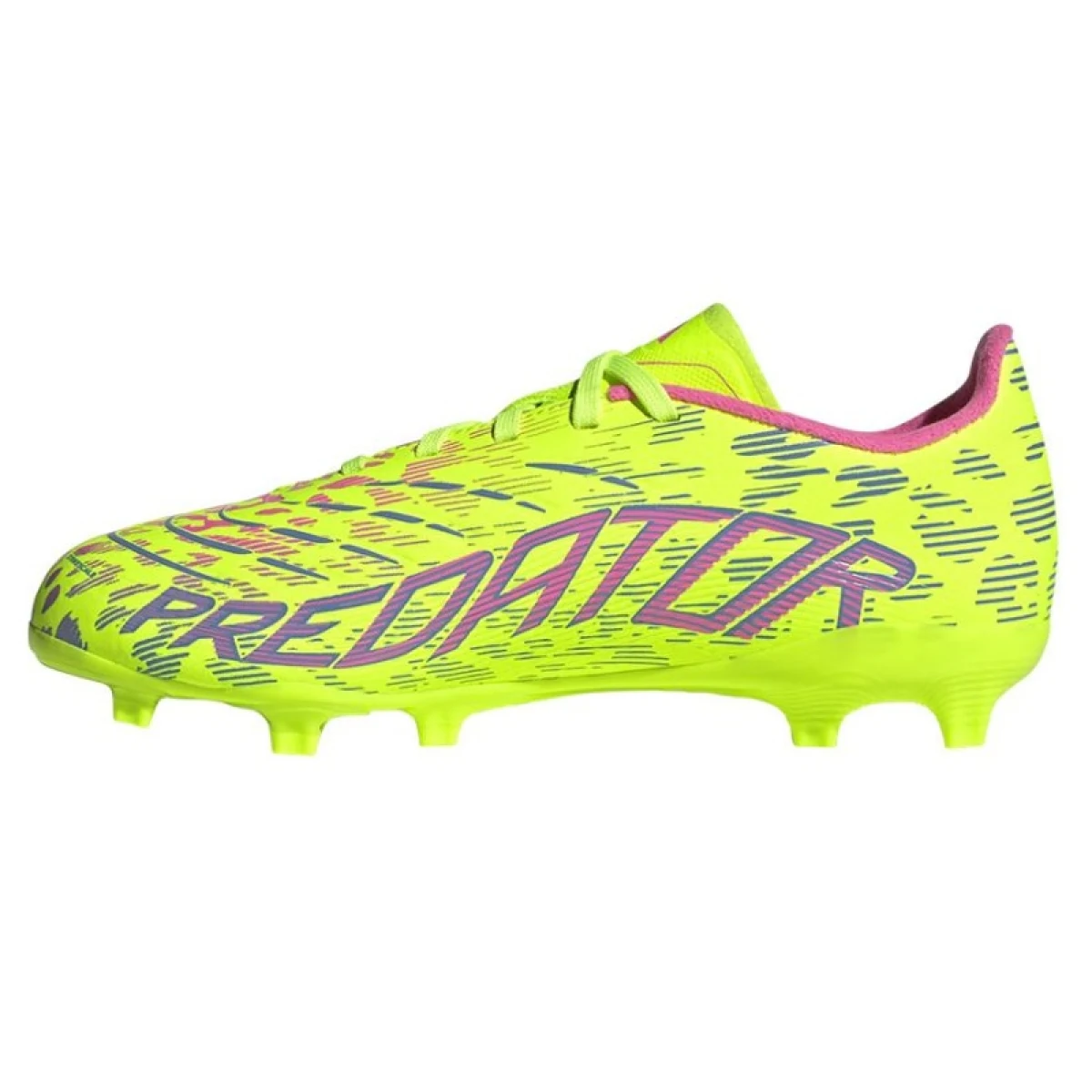 Chlapecké fotbalové kopačky outdoorové ADIDAS Predator League Jr FG lucid lemon blue fusion lucid pink · záber 2