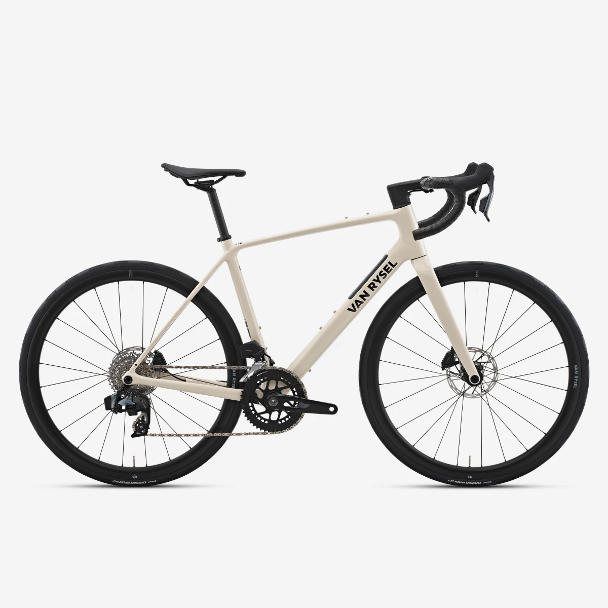 VAN RYSEL Cestný bicykel EDR CF Rival AXS E1 2×12 karbón béžový L · záber 1