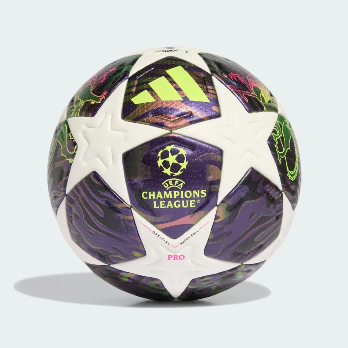 Futbalová lopta ADIDAS UCL PRO F DPURPL WHITE SYELLO · záber 2