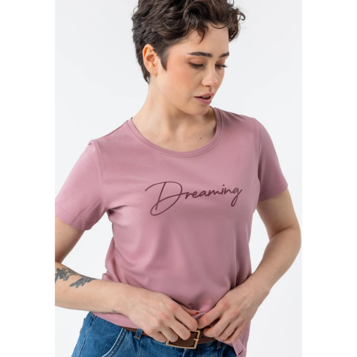 Dámske tričko s krátkym rukávom VOLCANO T-DECORE-PINK · záber 3