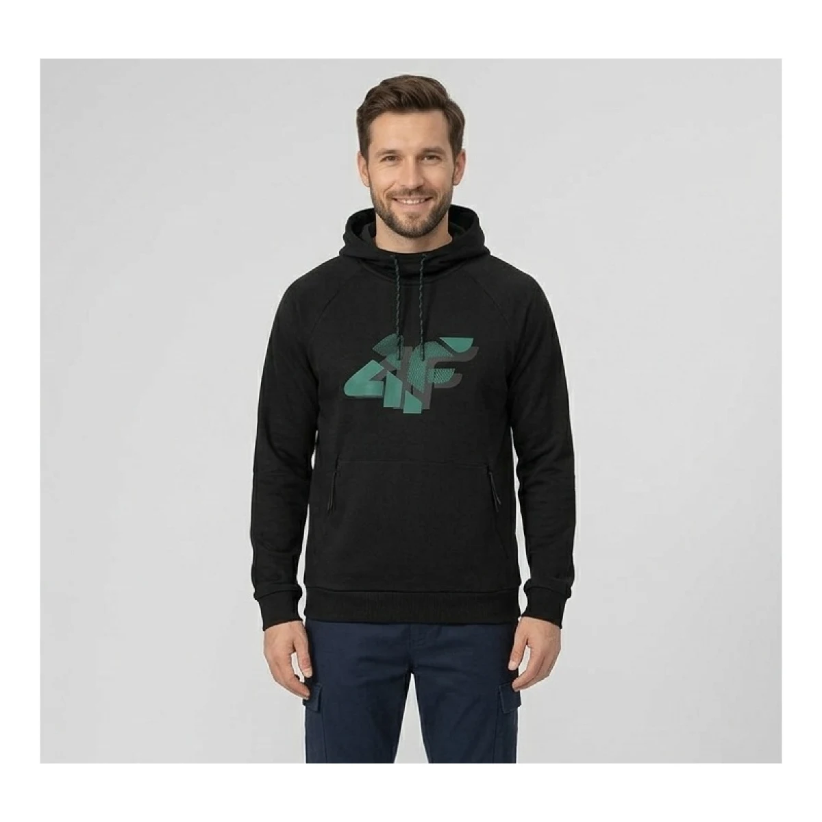 Pánska mikina s kapucňou 4F SWEATSHIRT M2241-20S-DEEP BLACK · záber 2