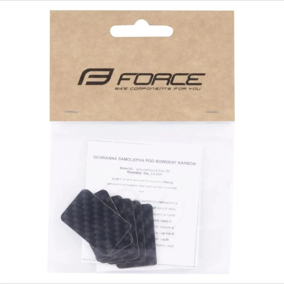 Force Nálepky pod bowden malé 6ks, karbon design · záber 1