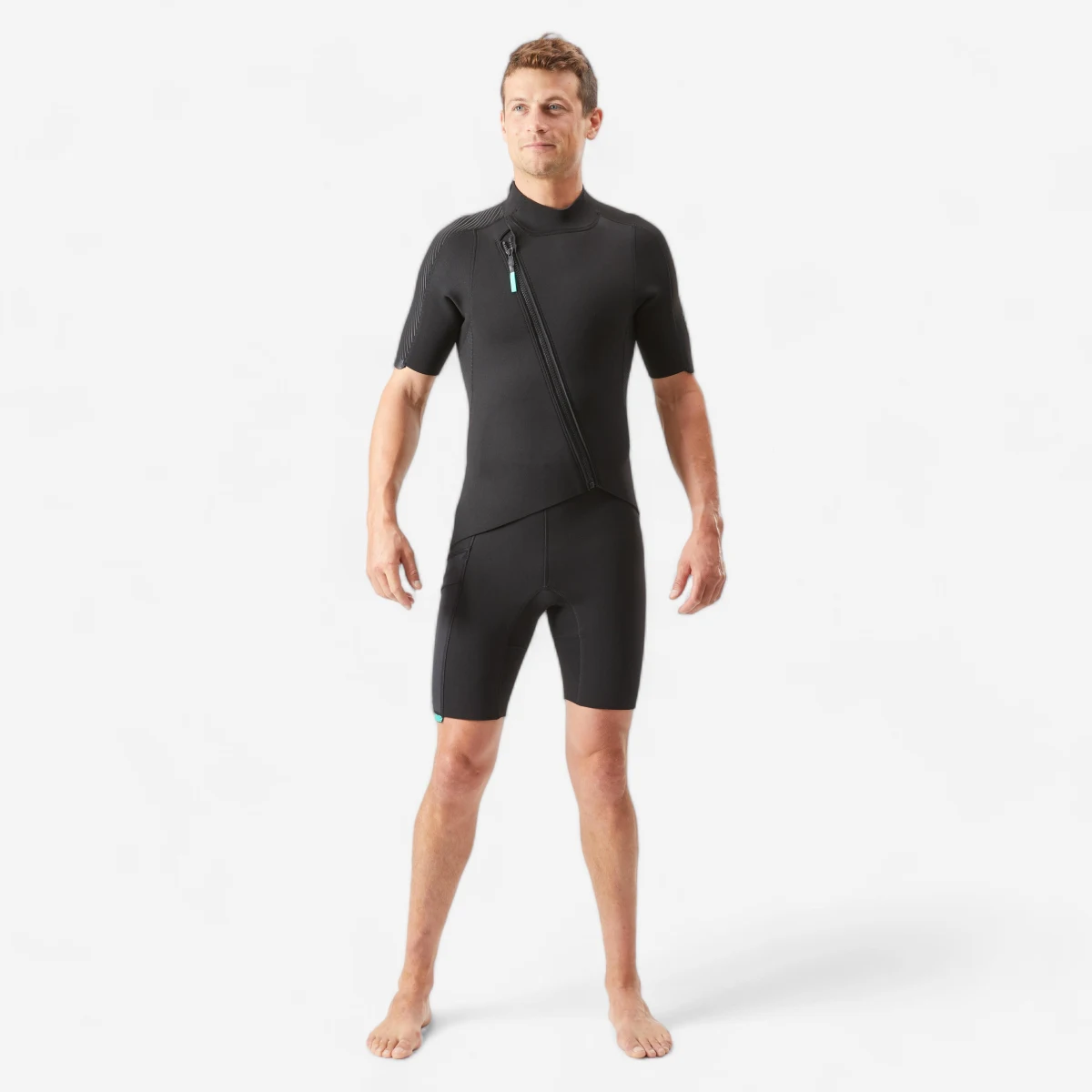 DECATHLON Pánsky neoprén Shorty Easy 2 mm s diagonálnym zapínaním vpredu 2XL · záber 1