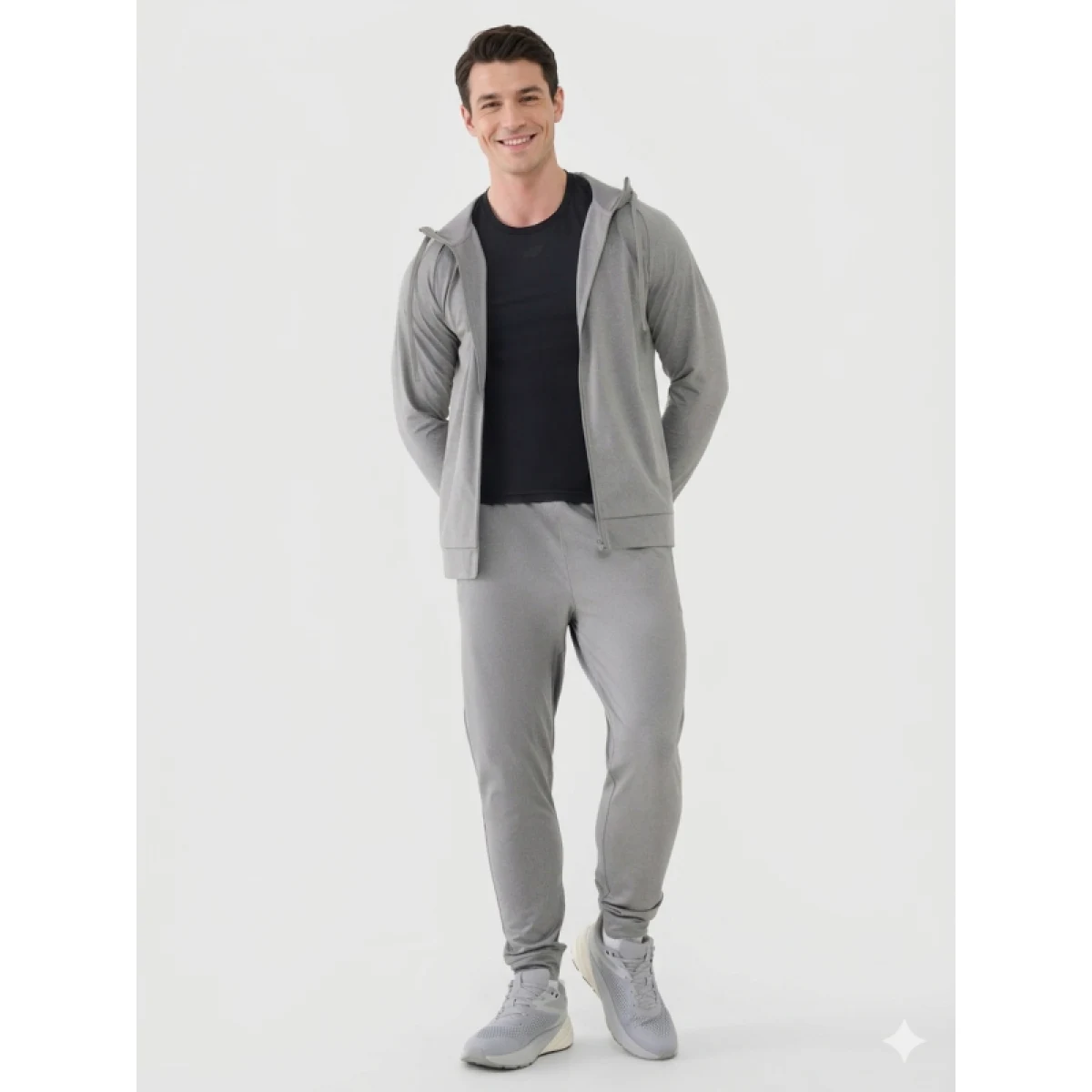 Pánske tepláky 4F TROUSERS FNK M1046-25M-GREY MELANGE · záber 3