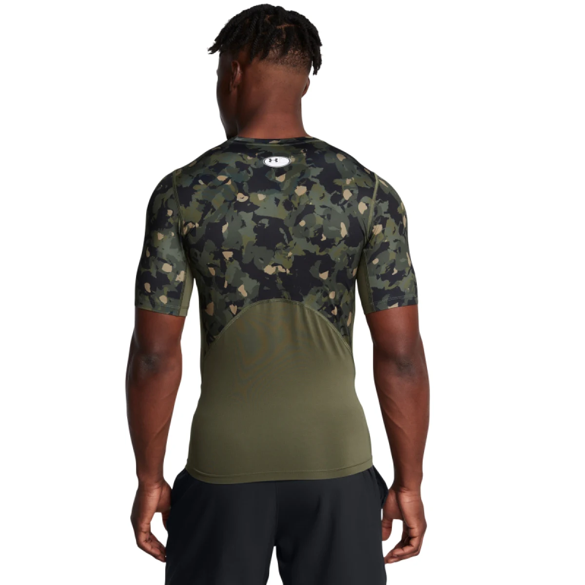 Pánské kompresní tričko s krátkým rukávem UNDER ARMOUR UA HG Armour Prtd SS-GRN · záber 2
