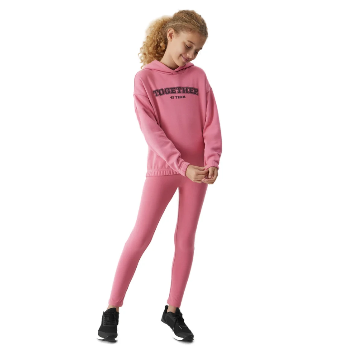 Dívčí mikina s kapucí 4F JUNIOR SWEATSHIRT-JAW23TSWSF639-54S-PINK · záber 3