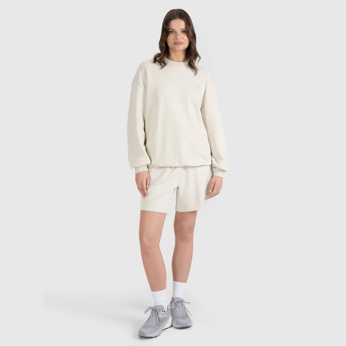Teplákové šortky unisex - béžové · záber 1