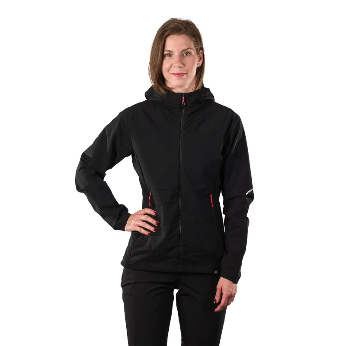 Dámska turistická softshellová bunda s kapucňou NORTHFINDER DESTINEY-269black · záber 2