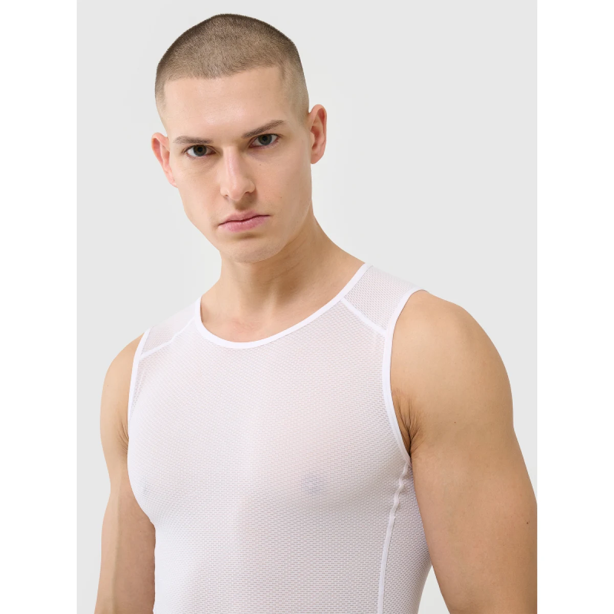 Pánské tréninkové tričko bez rukávů 4F SLEEVELESS FNK-WSS25TFSLM433-11S-OFF WHITE · záber 2