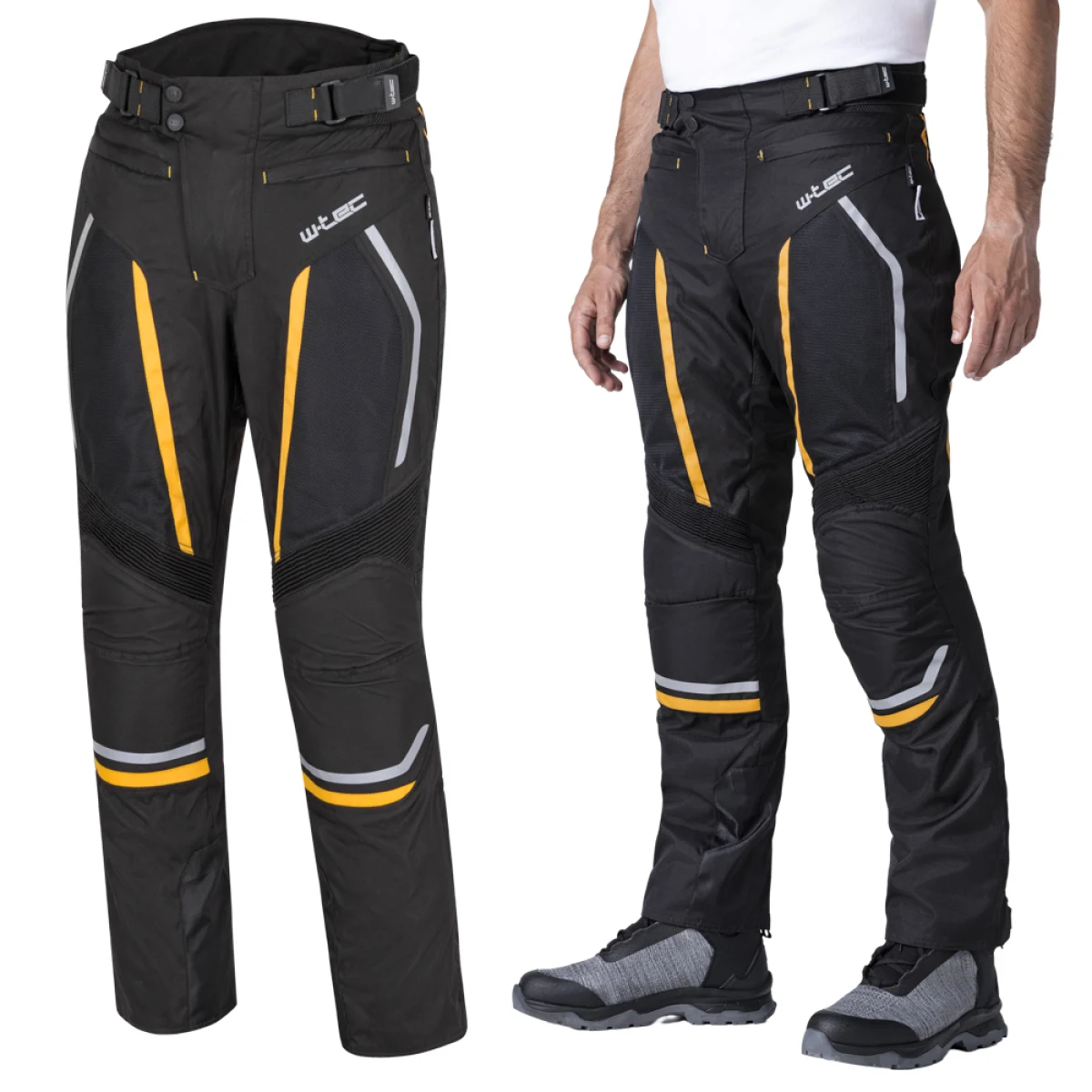 Pánske letné moto nohavice W-TEC Toranio Farba čierno-žltá, · záber 2