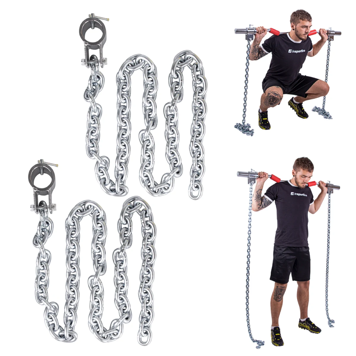 Vzpieračské reťaze inSPORTline Chainbos 2x15 kg · záber 1