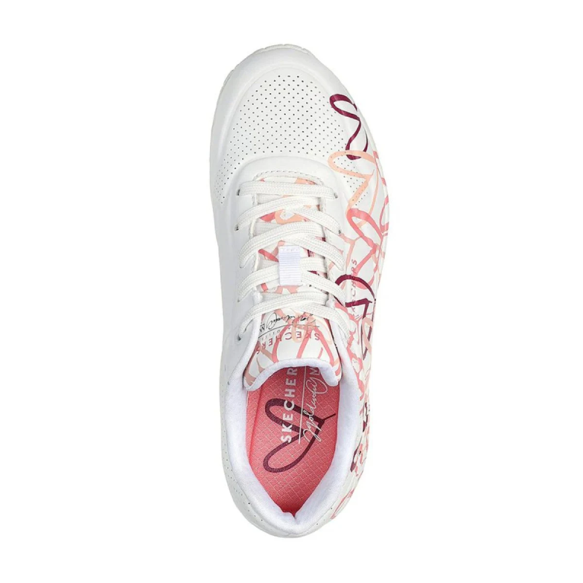 Dámská rekreační obuv SKECHERS Uno Spread The Love W white multi pink · záber 3