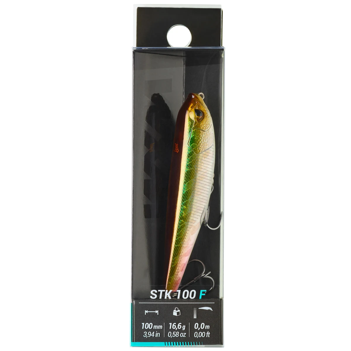 CAPERLAN Wobler Stickbait WXM STK 100 F zelený chrbát bez · záber 2