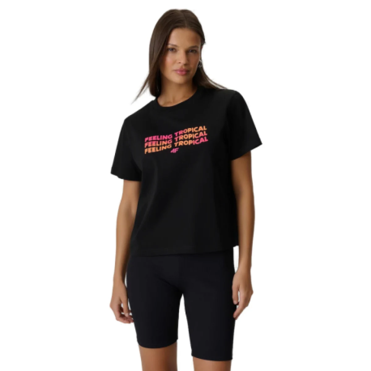 Dámské tričko s krátkým rukávem 4F TSHIRT F2720-20S-DEEP BLACK · záber 1