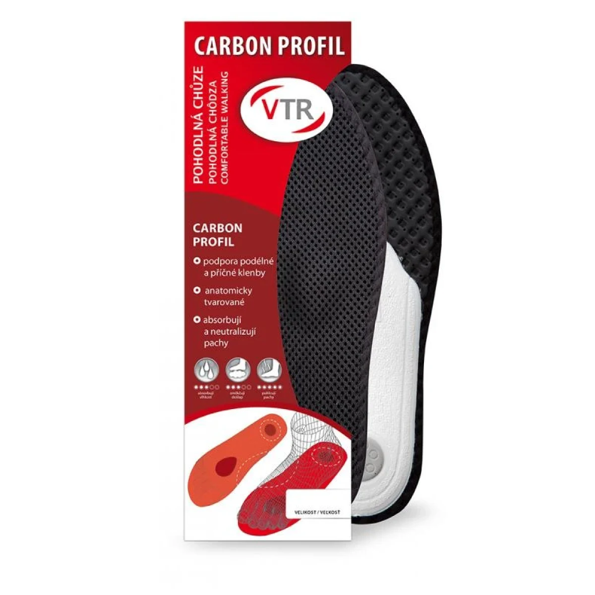 VTR Ortopedické vložky Carbon Profil POUZE 45 (VÝPRODEJ) · záber 2
