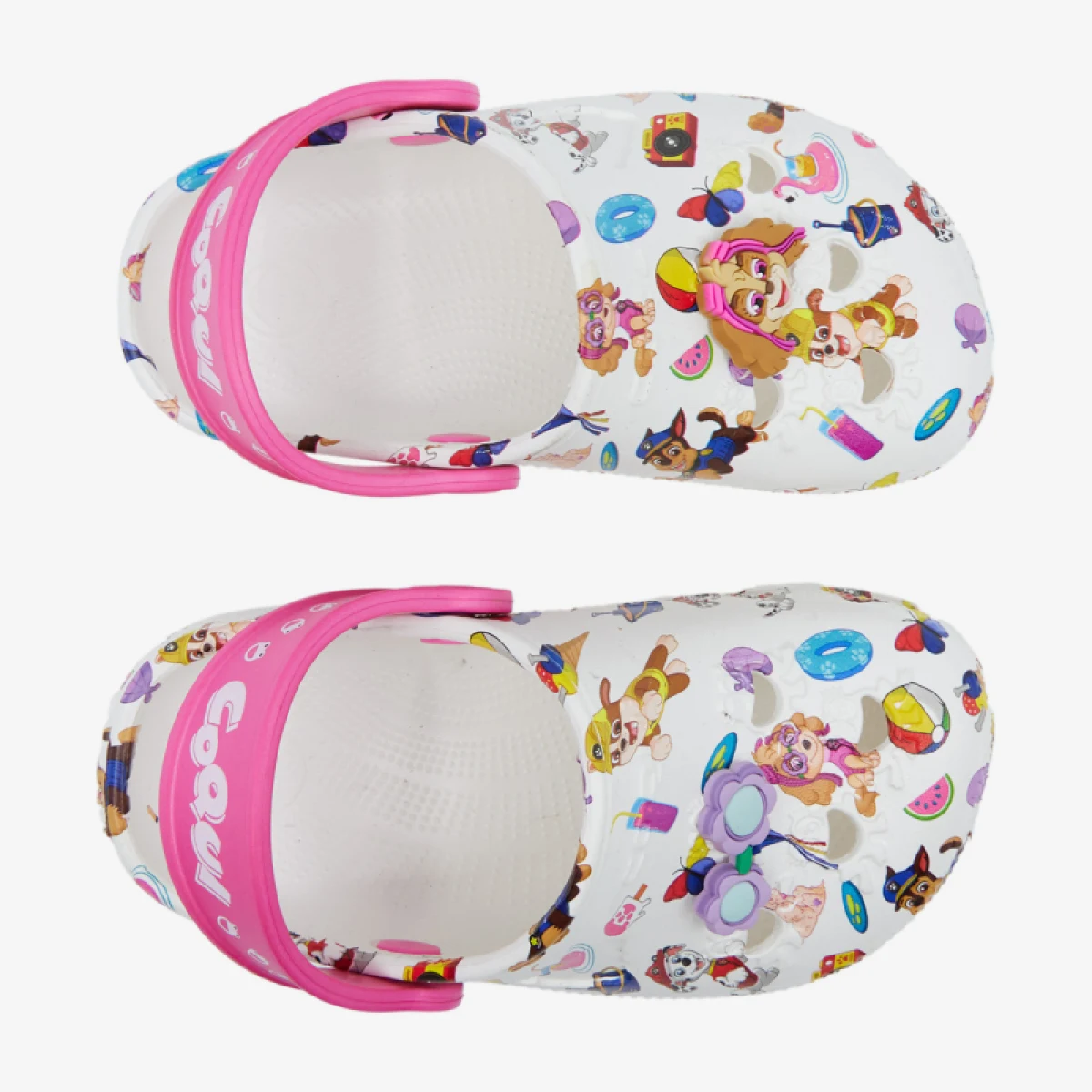 Dívčí kroksy (rekreační obuv) COQUI Little Frog Paw Patrol + Amulet K white light fuchsia · záber 3