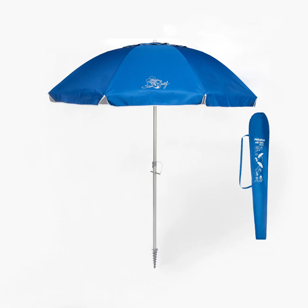 SUN & SURF Plážový slnečník Sun&Surf sklopný 220 cm modrý bez · záber 1
