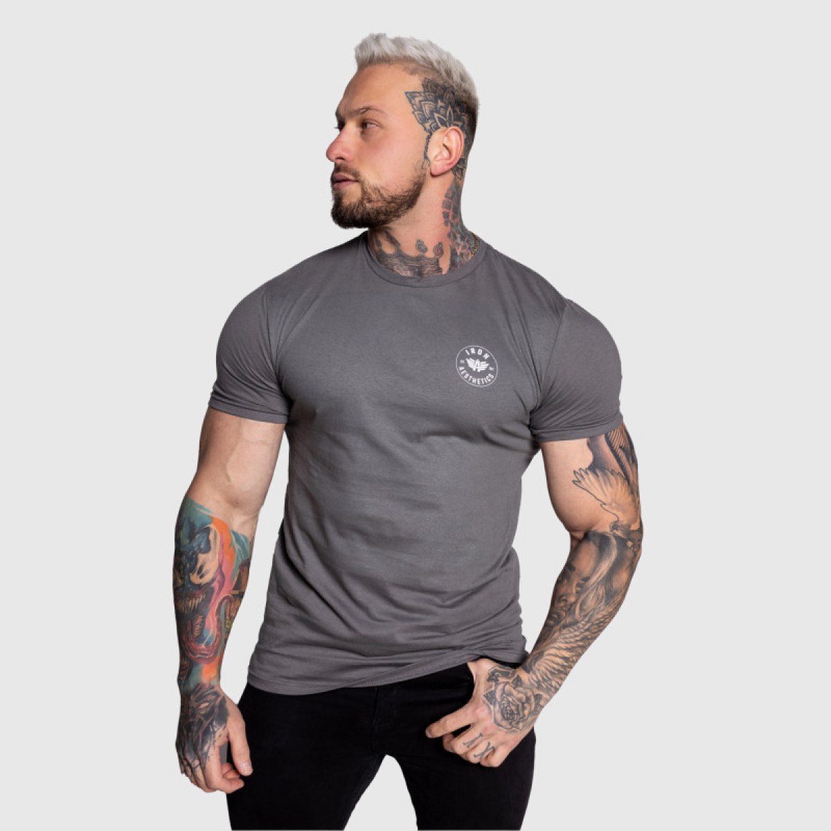 Pánske športové tričko Iron Aesthetics Circle, charcoal · záber 4