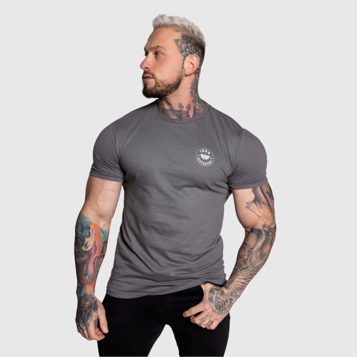 Pánske športové tričko Iron Aesthetics Circle, charcoal · záber 4