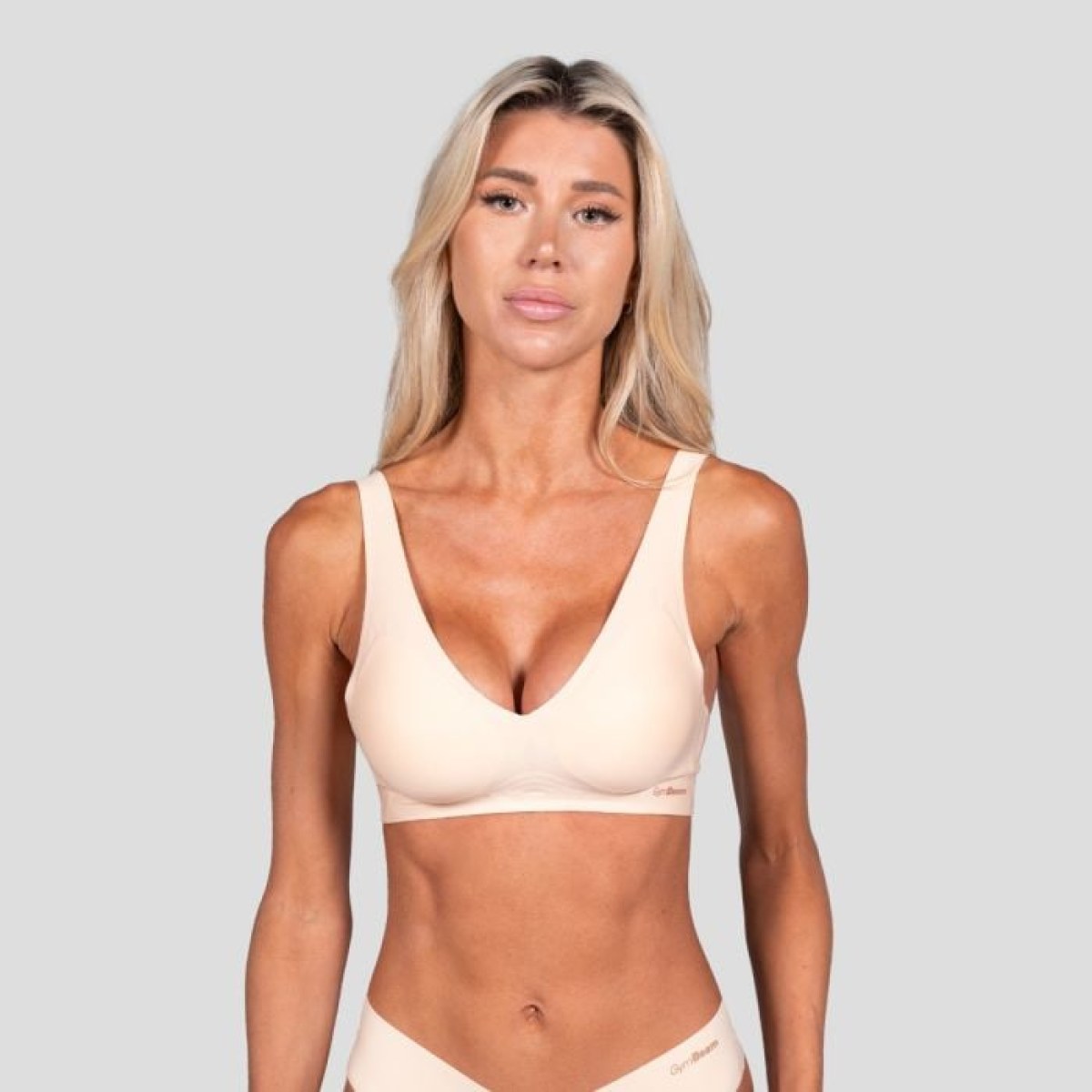 GymBeam Bezšvová podprsenka Comfy Beige XXL · záber 1