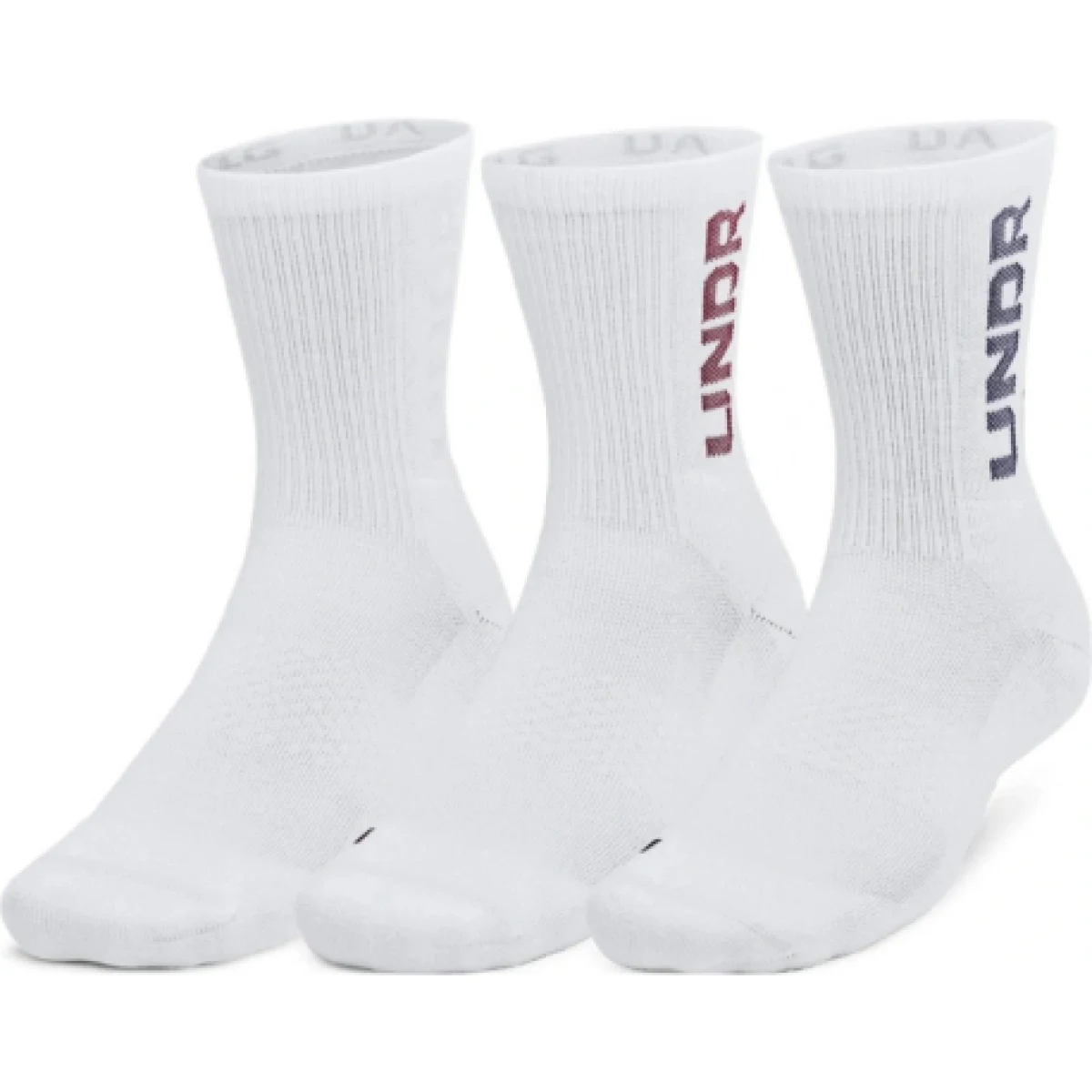 Ponožky UNDER ARMOUR 3 PACK-UA 3-Maker Mid-Crew-WHT · záber 1